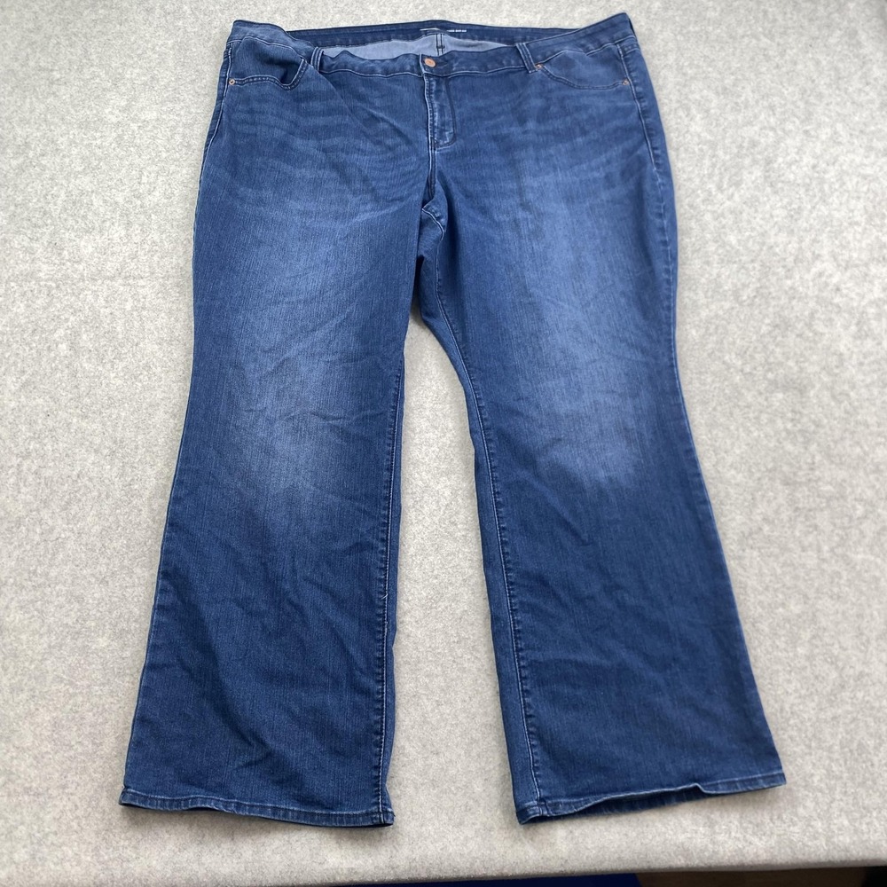 Old Navy Kicker Bootcut Jeans Womens 26 Plus Short (47x29) Blue Stretch Denim